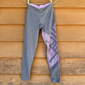 Champion Girls Activewear Leggings Size Large 10/12 Gray With Purple Geometric D